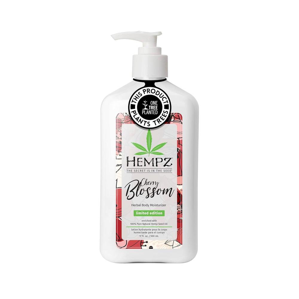 image:imageHempz Body Lotion  Cherry Blossom Limited Edition Daily Moisturizing Cream Shea Butter Aloe Cherry Extract Hand and Body Moisturizer  Skin Care Products Hemp Seed Oil  17 Fl Oz