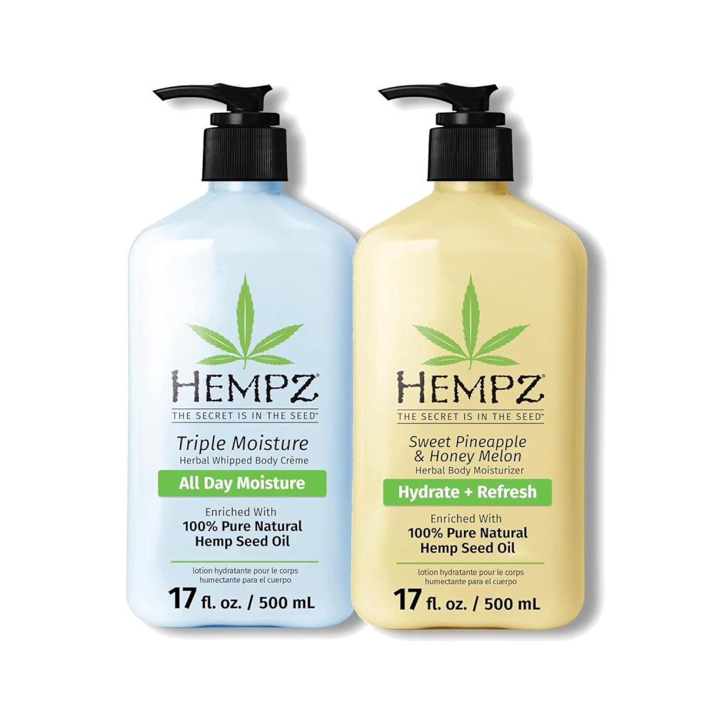 image:imageHempz Body Lotion Sweet Pineapple and Honey Melon Daily Moisturizing Cream 17oz amp Body Lotion Triple Moisture Grapefruit and Sparkling Peach Daily Moisturizing Cream 17oz