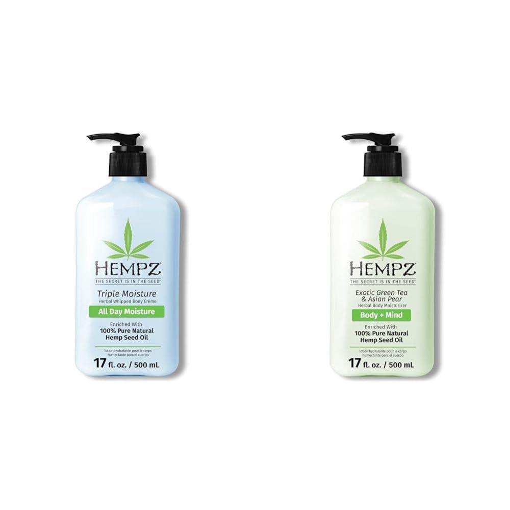 image:imageHempz Body Lotion Triple Moisture Grapefruit and Sparkling Peach Daily Moisturizing Cream amp Body Lotion Green Tea amp Asian Pear Daily Moisturizing Cream Shea Butter Body Moisturizer