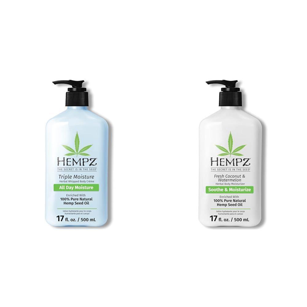 image:imageHempz Body Lotion Bundle  Grapefruit Sparkling Peach 17oz amp Coconut Watermelon Daily Moisturizing Creams