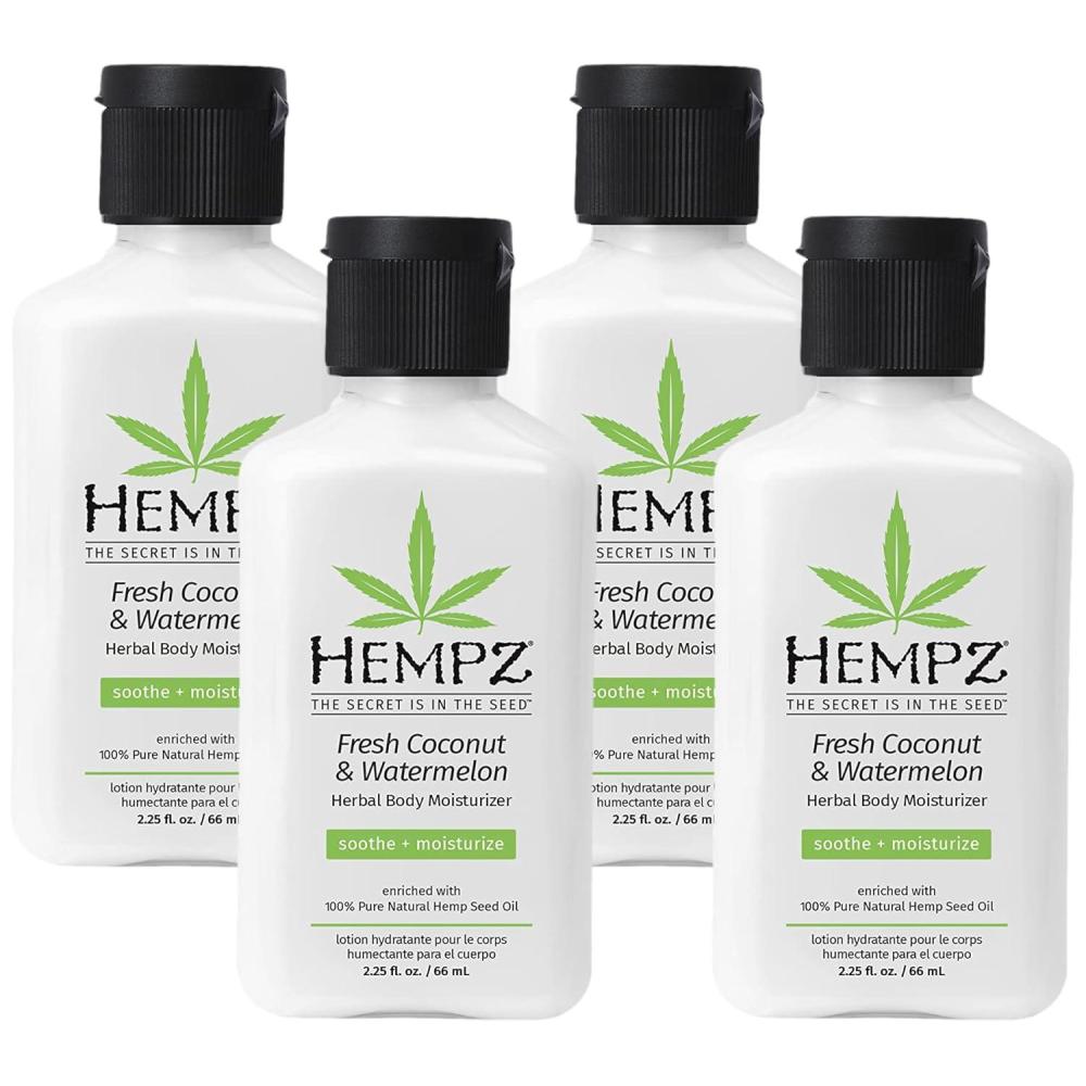 image:imageHempz Herbal Body Moisturizer Pearl White Fresh CoconutWatermelon 225 Ounce Pack of 4