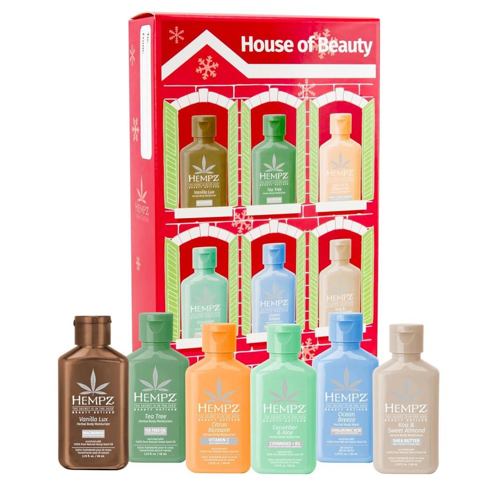 image:imageHempz House of Beauty Mini Lotion Deluxe Gift Set Holiday Body Moisturizer Advent Calendar