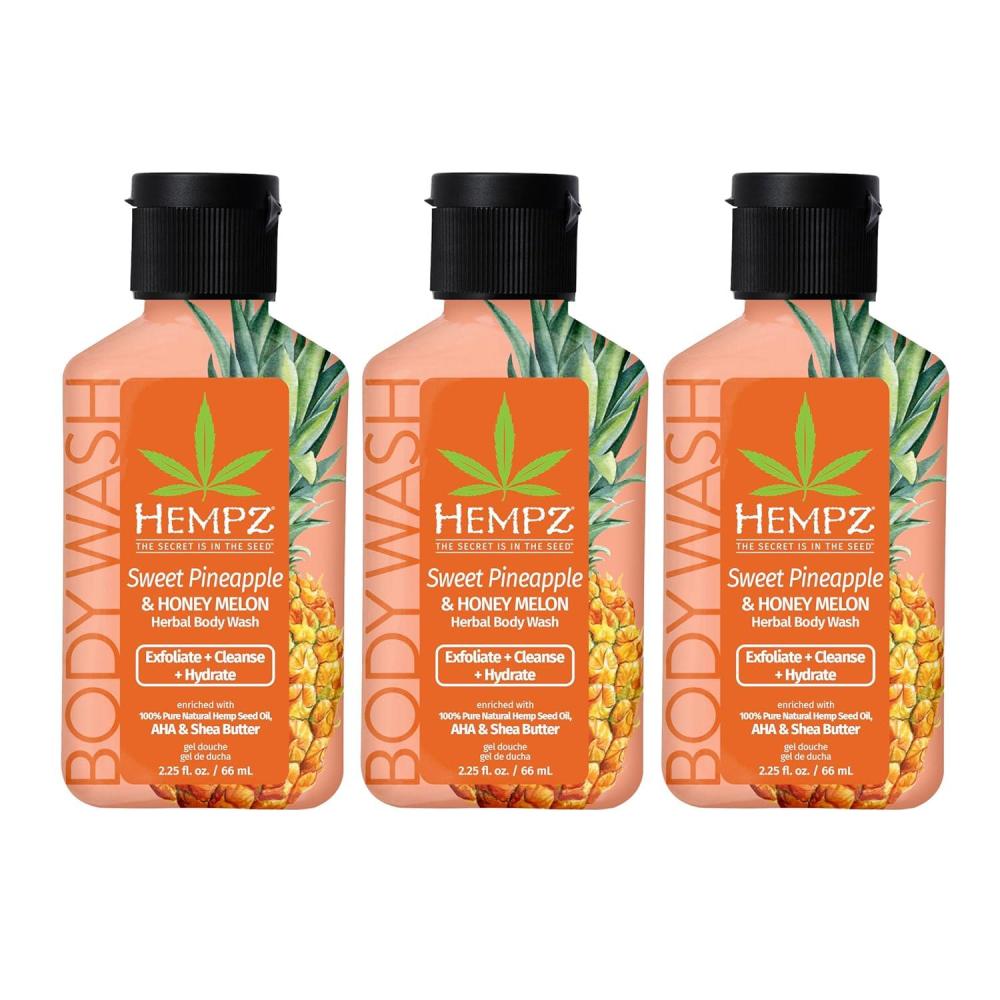 image:imageHempz Mini Body Wash 3Pack Sweet Pineapple amp Honey Melon travel essentials small body wash 225 oz