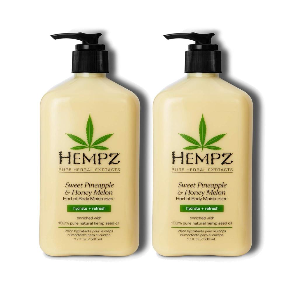 image:imageHempz Sweet Pineapple amp Honey Melon Moisturizing Skin Lotion Body Moisturizer with Jojoba Natural Extracts Vitamin A and E 17 oz 2 Pack Bundle