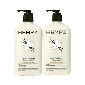 Hempz Age Defying Body Moisturizer, 17 Fl Oz, 2 Pack Bundle – Daily Herbal Moisturizer, Shea Butter Anti-Aging – Body Lotion, Hemp Extract Lotion – Skin Care Products, 100% Pure Organic Hemp Seed Oil(32 Fl Oz (Pack of 1))