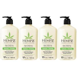 Hempz Age Defying Body Moisturizer, 17 Fl Oz, 2 Pack Bundle – Daily Herbal Moisturizer, Shea Butter Anti-Aging – Body Lotion, Hemp Extract Lotion – Skin Care Products, 100% Pure Organic Hemp Seed Oil(32 Fl Oz (Pack of 2))