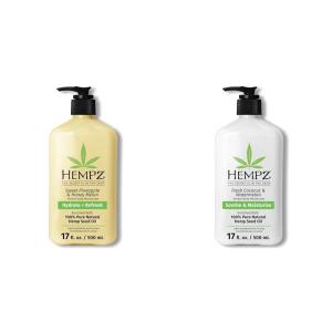 Hempz Body Lotion – Sweet Pineapple and Honey Melon – Daily Moisturizing Cream – 17oz & Body Lotion – Fresh Coconut & Watermelon Daily Moisturizing Cream