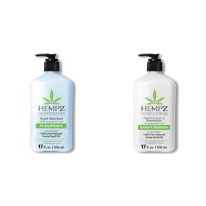 Hempz Body Lotion Bundle – Grapefruit Sparkling Peach 17oz & Coconut Watermelon Daily Moisturizing Creams