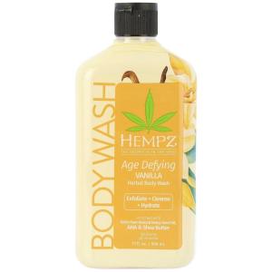 Hempz Body Wash Age Defying – Vanilla & Musk – Hydrating for Sensitive Skin, Scented, Exfoliating with Shea Butter, Pure Hemp Seed Oil, and Algae for Sensitive Skin – 17 fl oz