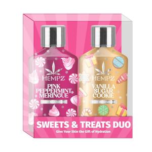 Hempz Holiday Body Lotion 2-Pack, Pink Peppermint Meringue and Vanilla Frosted Sugar Cookie Moisturizer, Fall and Winter Body Care, Gift for Men & Women, 17 oz Duo(2.25 Fl Oz (Pack of 2))