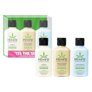 Hempz Mini Lotion Gift Set, Tis the Season, 3 Pack Travel Size Body Moisturizer, Limited Edition, 2.25 oz each