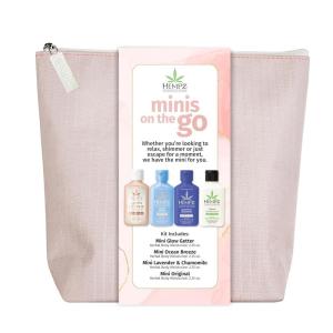 Hempz Minis on the Go – Hydrating Body & Hand Lotion (4-Pack), Travel Size 2.25 Oz Each – Perfect On-the-Go Moisturizer For Women, Featuring 4 Mini Lotions For Travel With A Free On-The-Go Bag