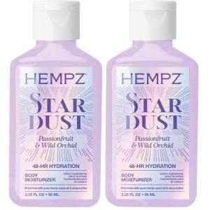 Hempz NEW Mini Star Dust Body Lotion, Iridescent Glow Shimmer, Passionfruit and Wild Orchid, Hydrating and Nourishing Moisturizer, 2.25 fl.oz.(2.25 Fl Oz (Pack of 2))