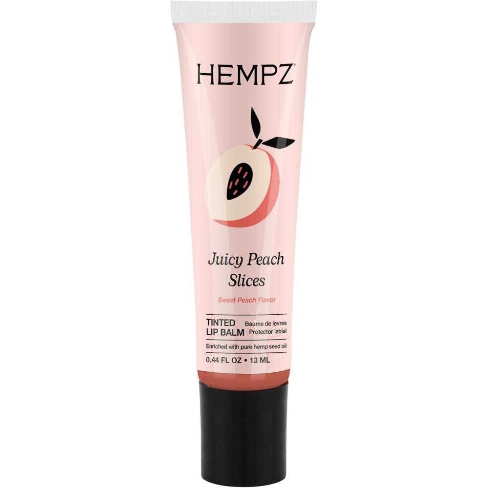 image:imageHempz Peach Tinted Lip Balm Hydrating Gloss for Dry Cracked Lips Juicy Peach Slices 44 floz