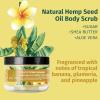 Hempz Original Floral Banana Sugar Body Scrub (7.3 Oz) & Body Wash (17 Oz) – Natural Anti-Aging Exfoliating Shea Butter, Sugar, & Salt Scrub, Plus Exfoliating Body Wash – For Women, Men, & Teens