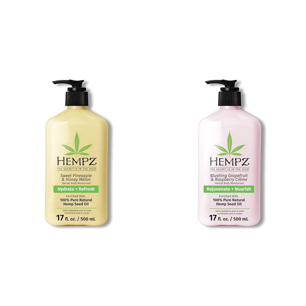 image:imageHempz Body Lotions  Sweet Pineapple and Honey Melon 17oz amp Grapefruit and Raspberry Crme Daily Moisturizing Creams