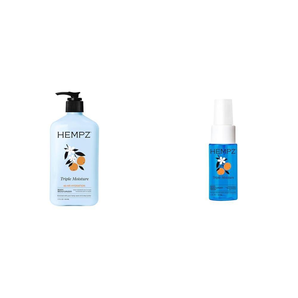 image:imageHempz Triple Moisture Bundle  Body Lotion 17 oz  Body Moisturizer Spray Hydrating Mist 1 floz