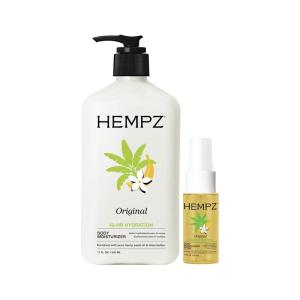 Hempz Original Bundle – Body Lotion, 17 oz. + Body Moisturizer Spray, Hydrating Mist, 1 fl.oz.