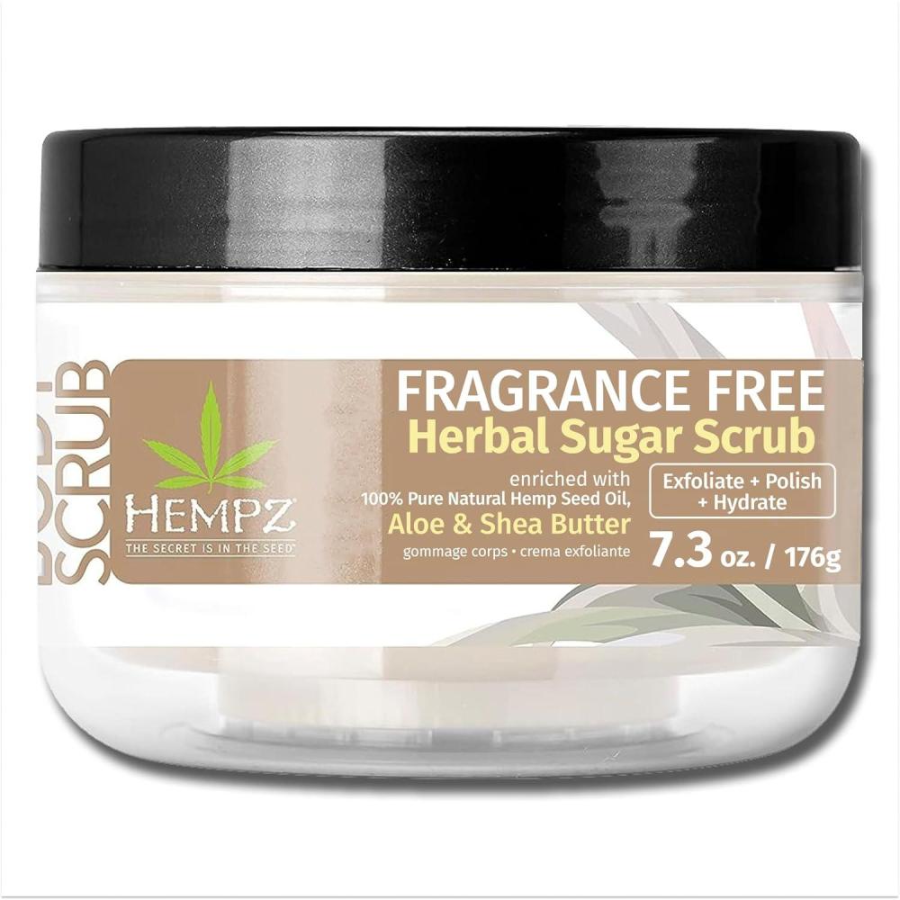 image:imageHEMPZ Sugar Body Scrub Fragrance Free All Natural Exfoliating Shea Butter Sugar and Salt For Women Men and Teens 73 fl ozFragrance Free