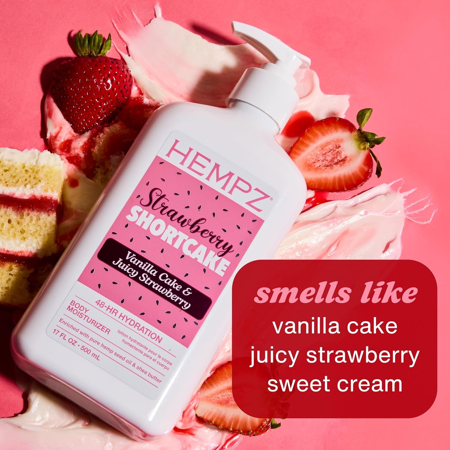 image:imageHempz Strawberry Shortcake Body Lotion Sweet Strawberry Scented Hydrating Lotion for Dry Skin with Hemp Seed Oil amp Shea Butter 17 fl oz17 Fl Oz Pack of 1