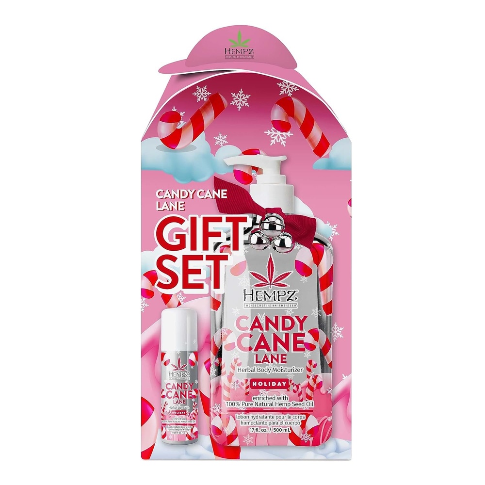 image:imageHempz Holiday Gift Set Candy Cane Lane Moisturizer 17 Oz amp Lip Balm 44 Oz Holiday Moisturizing Lip Balm amp Hydrating Lotion Skin Care Gift Set for Women amp Men for Combatting Dry Lips amp SkinCandy Cane Lane