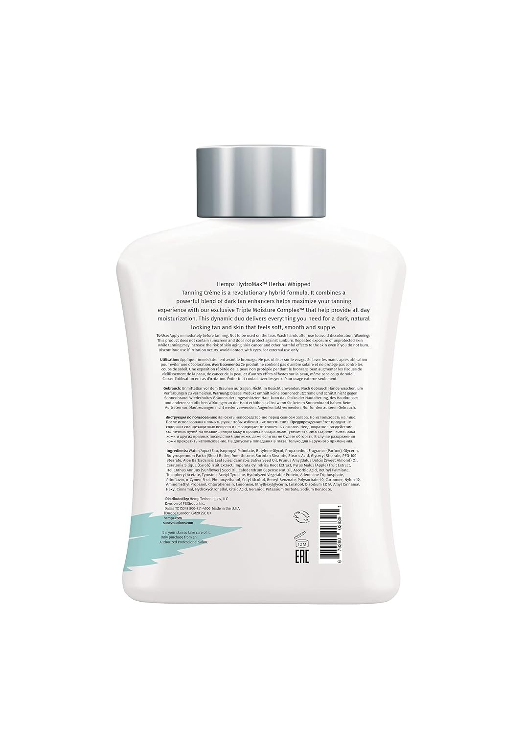 image:imageHEMPZ Hydromax Maximizer Herbal Moisturizing Self Tanning Lotion for Tanning Beds Beach Sun 135 Fl OZ